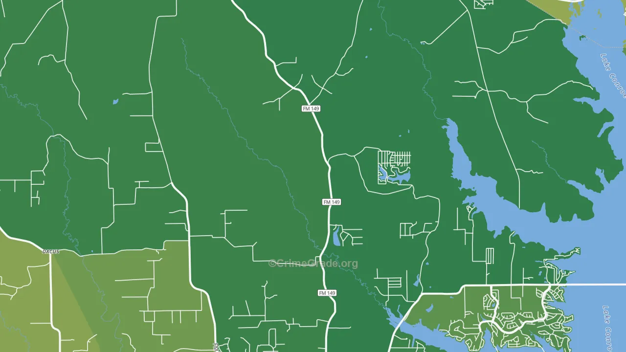 Honea, TX Map of Vehicle Theft Rates