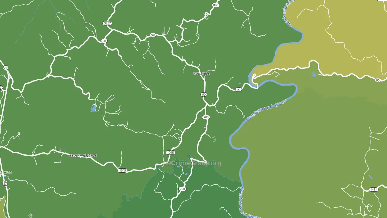 Honeybee, KY Map of Vehicle Theft Rates