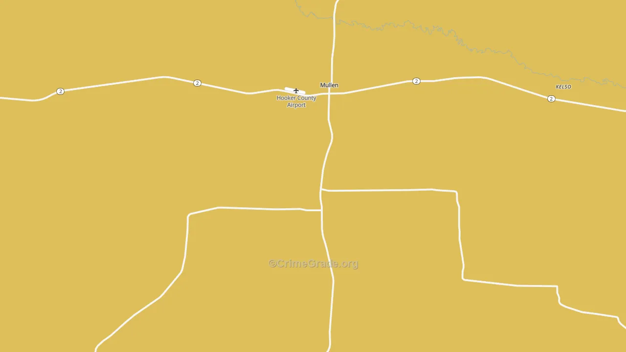 Hooker County, NE Map of Vehicle Theft Rates