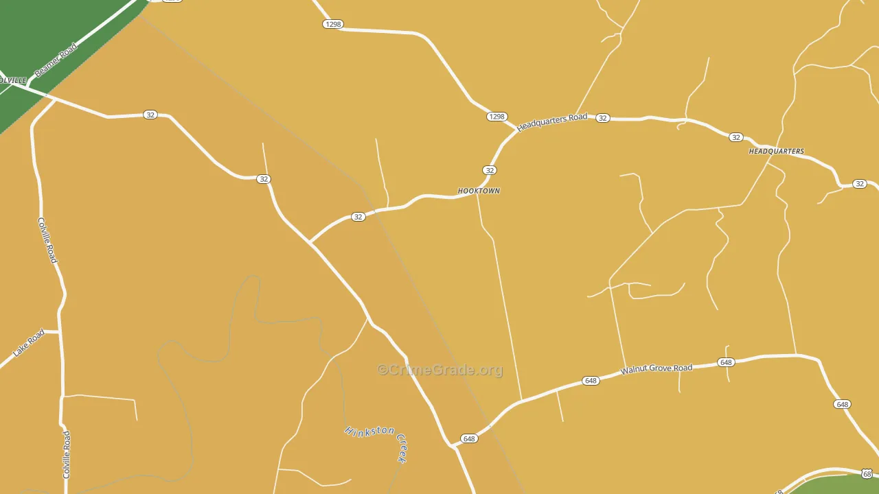 Hooktown, KY Map of Vehicle Theft Rates