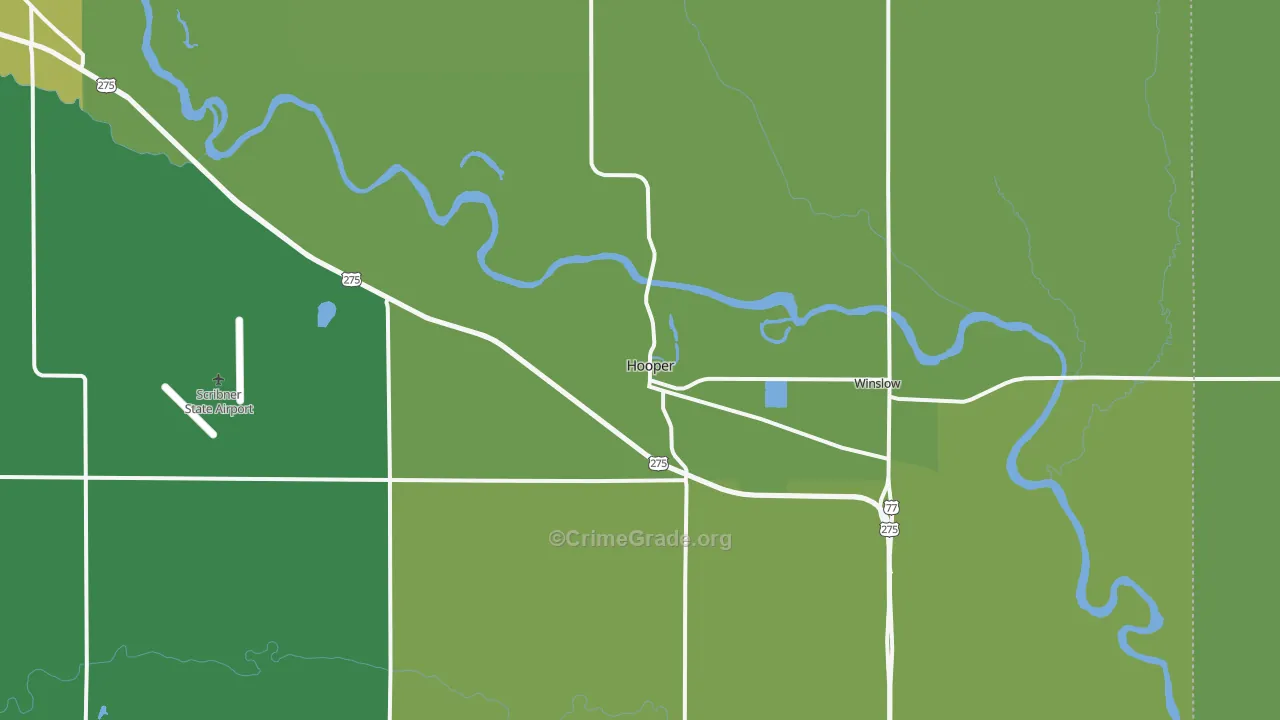 Hooper, NE Map of Vehicle Theft Rates