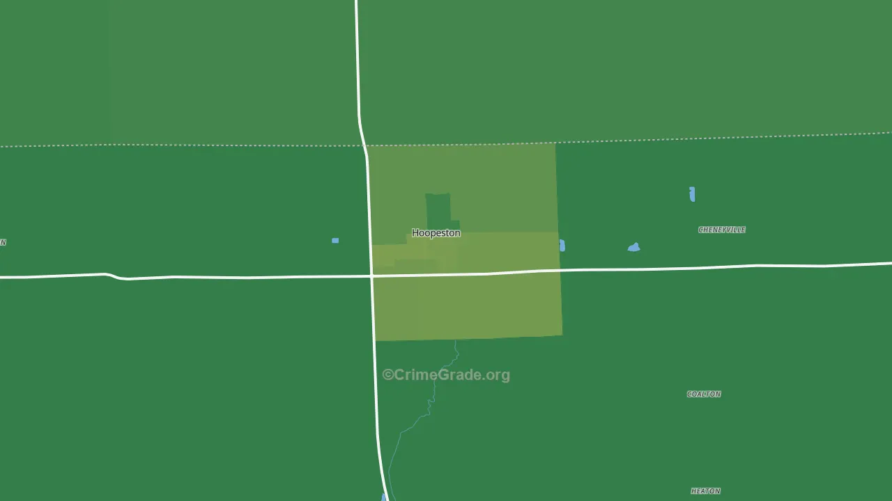 Hoopeston, IL Map of Vehicle Theft Rates