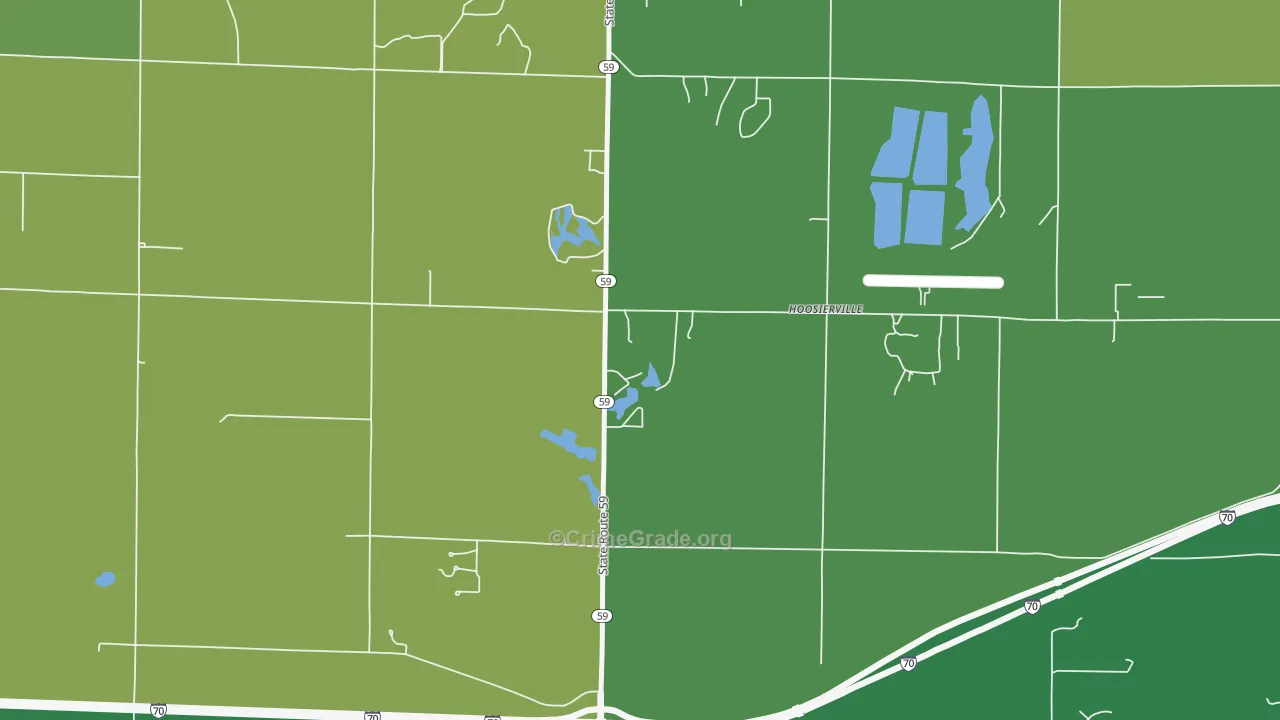 Hoosierville, IN Map of Vehicle Theft Rates