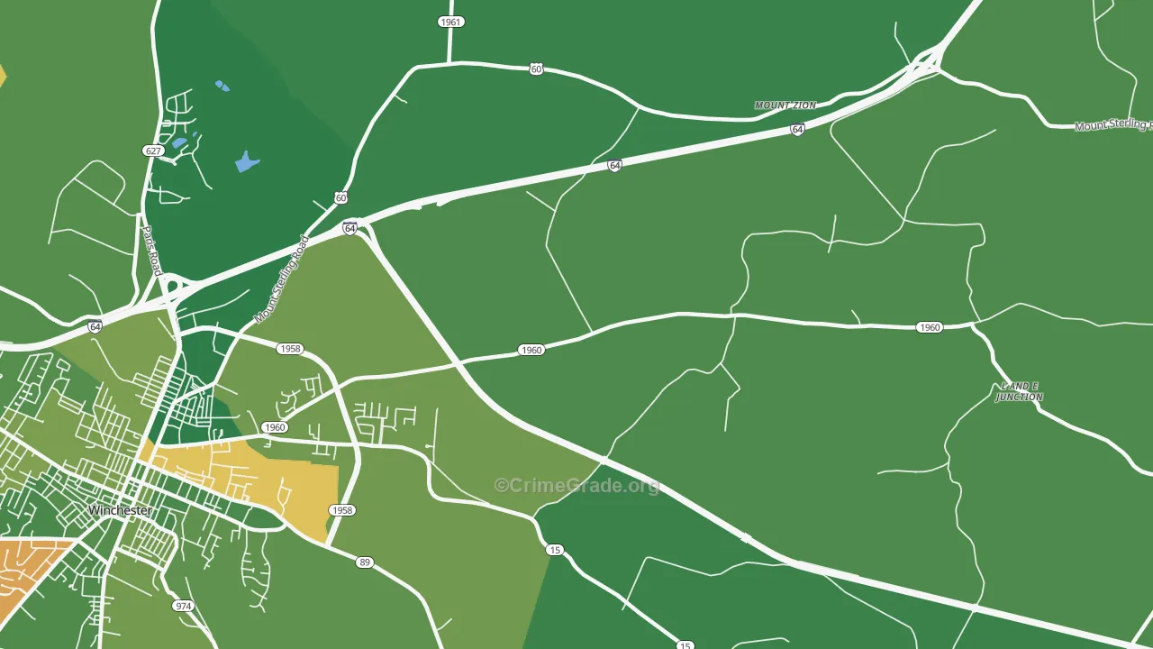 Hootentown, KY Map of Vehicle Theft Rates