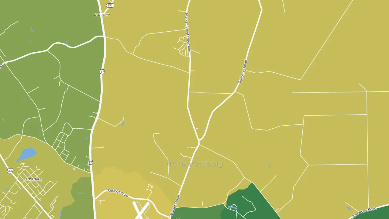 Hootentown, NC Map of Vehicle Theft Rates