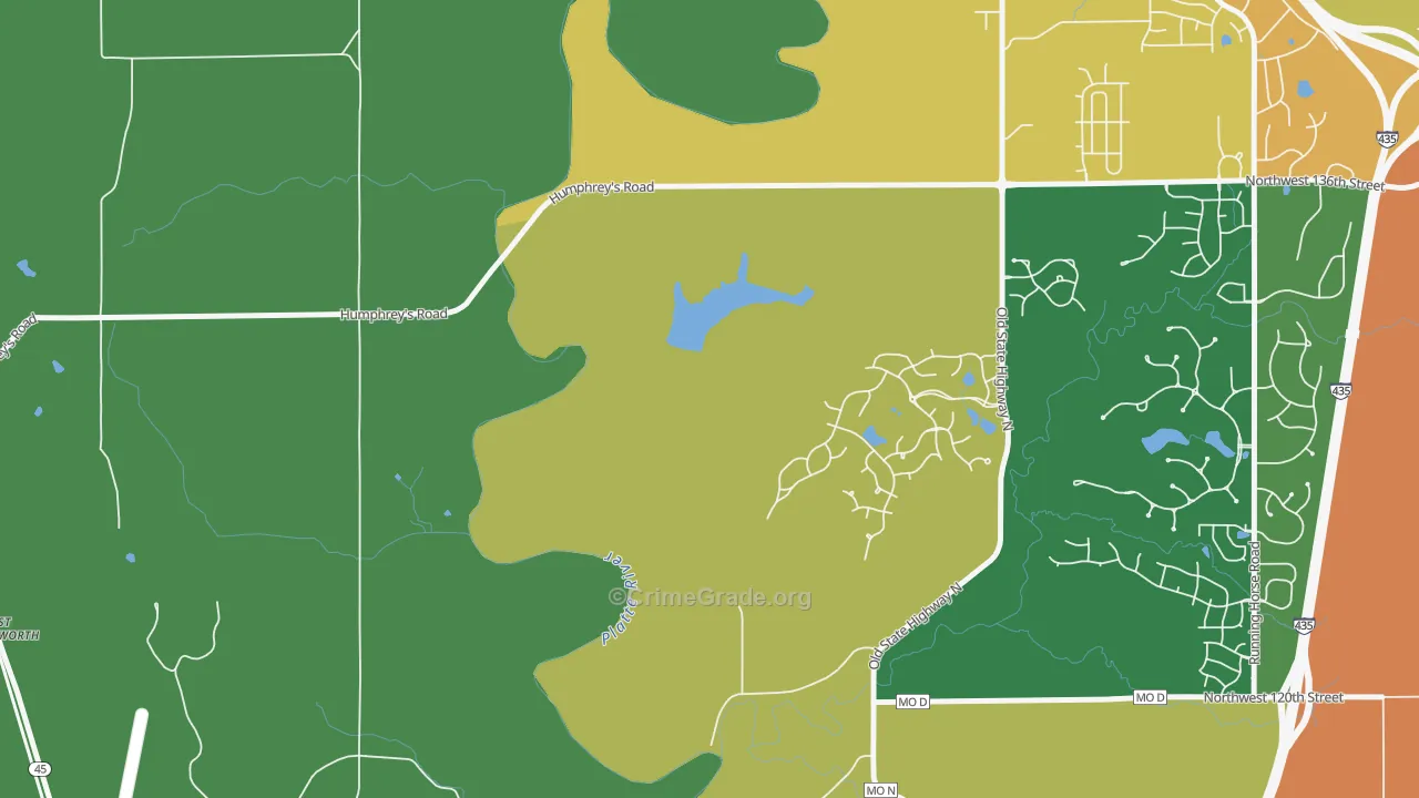 Hoover, MO Map of Vehicle Theft Rates