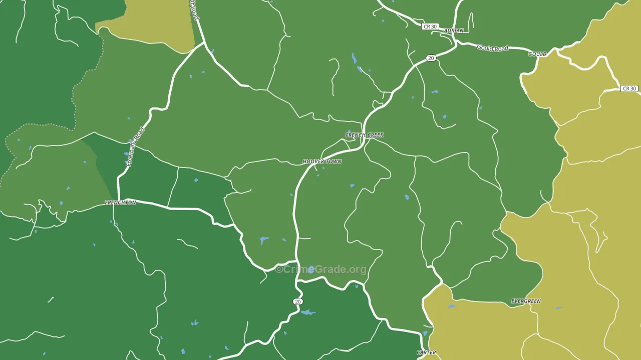 Hoover Town, WV Map of Vehicle Theft Rates