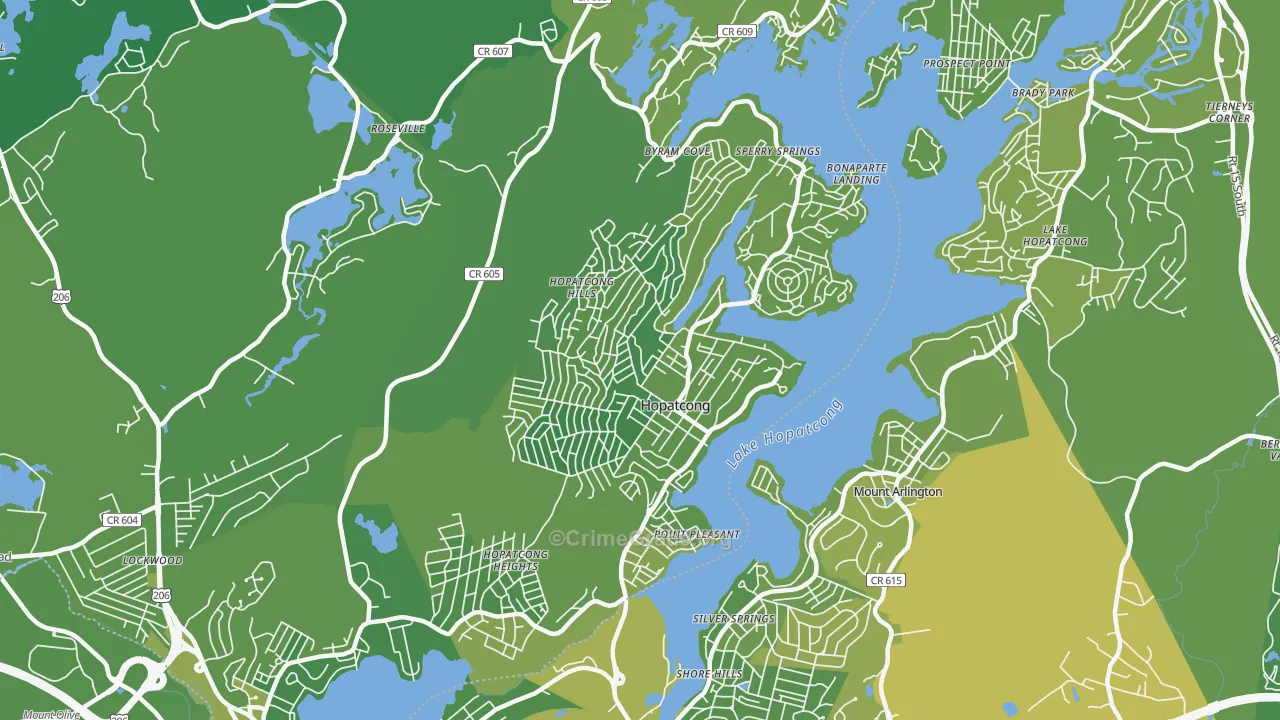 Hopatcong, NJ Map of Vehicle Theft Rates
