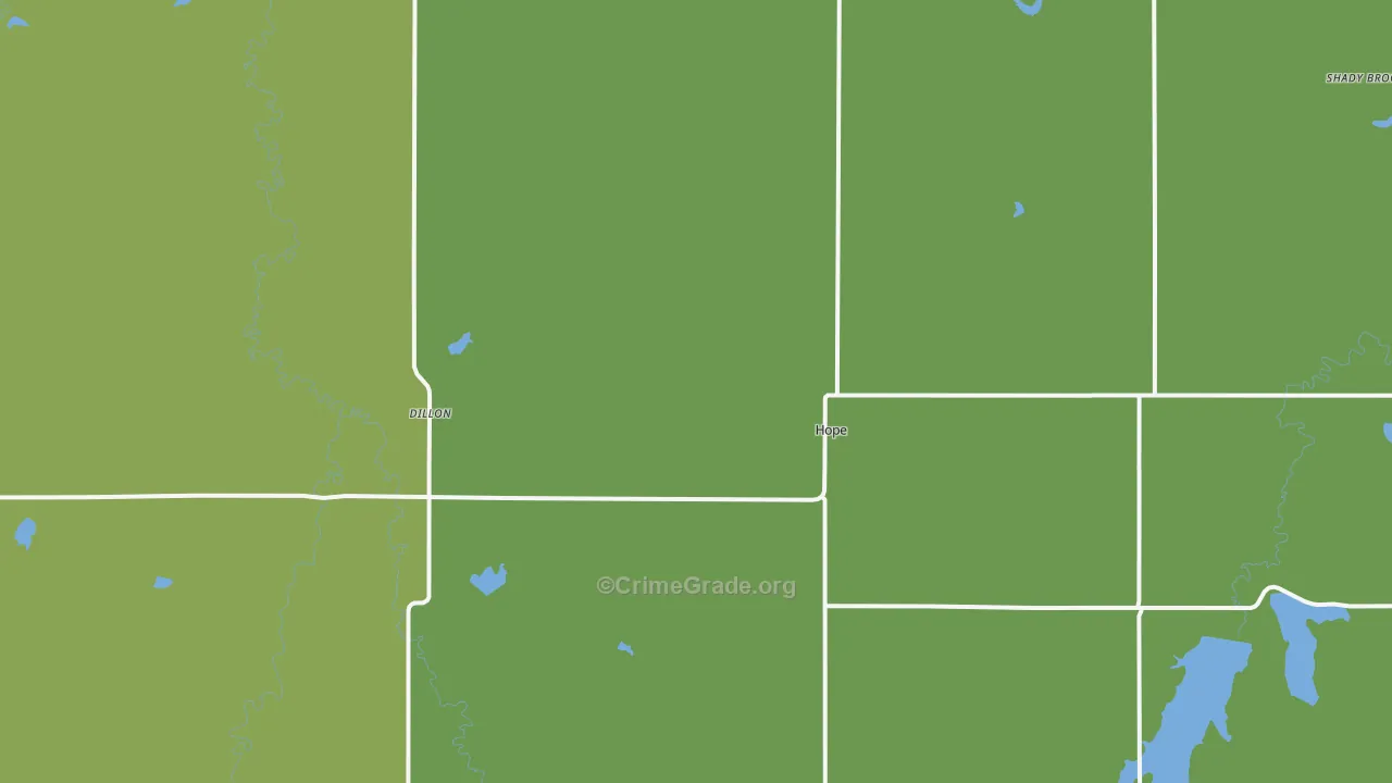 Hope, KS Map of Vehicle Theft Rates
