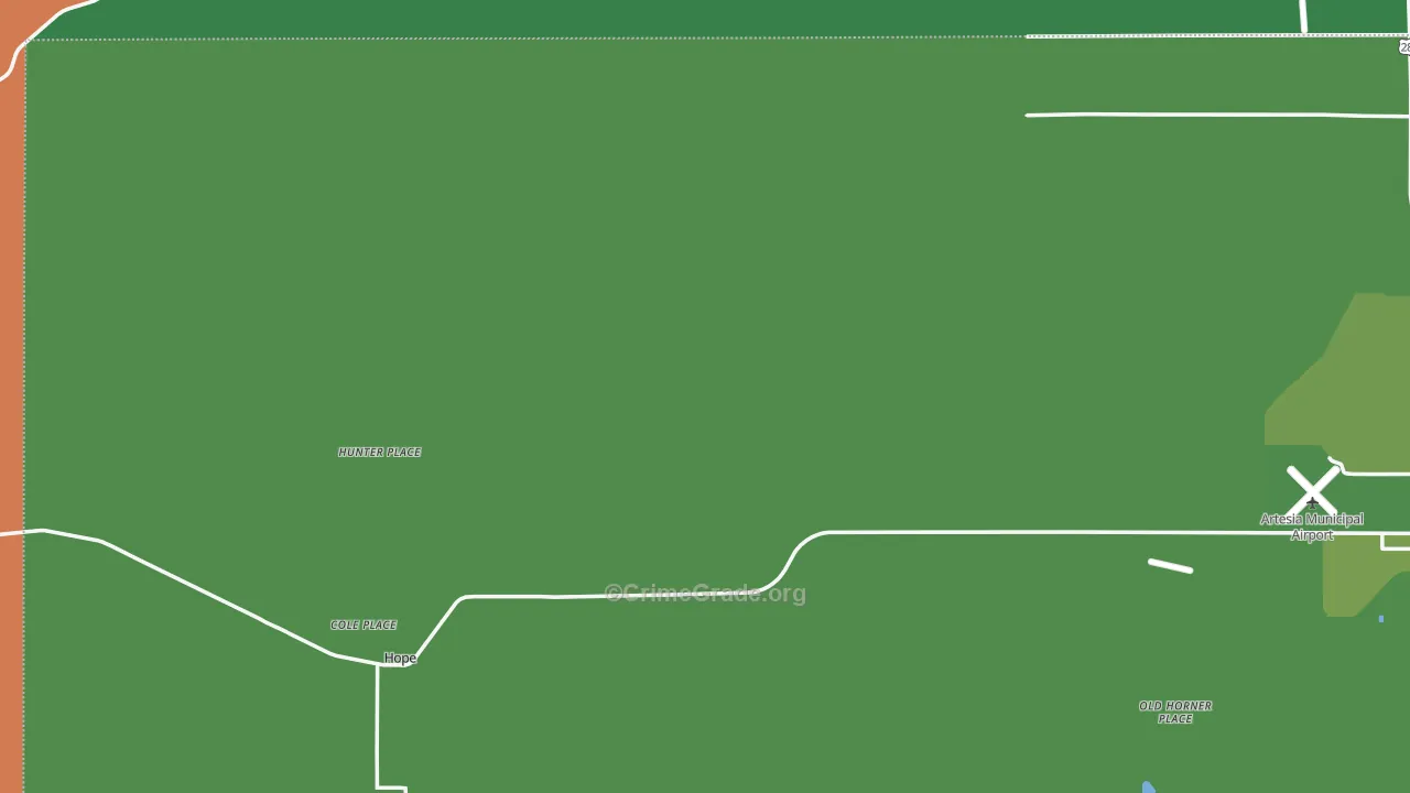Hope, NM Map of Vehicle Theft Rates