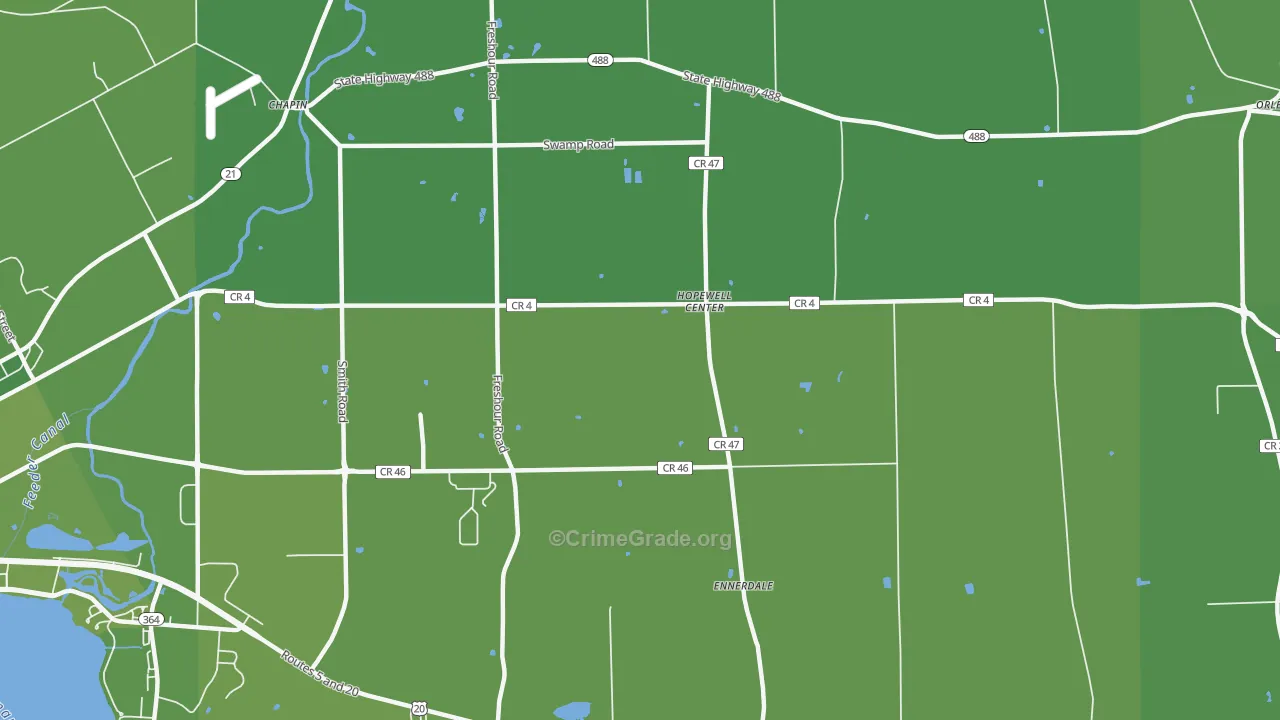 Hopewell Center, NY Map of Vehicle Theft Rates