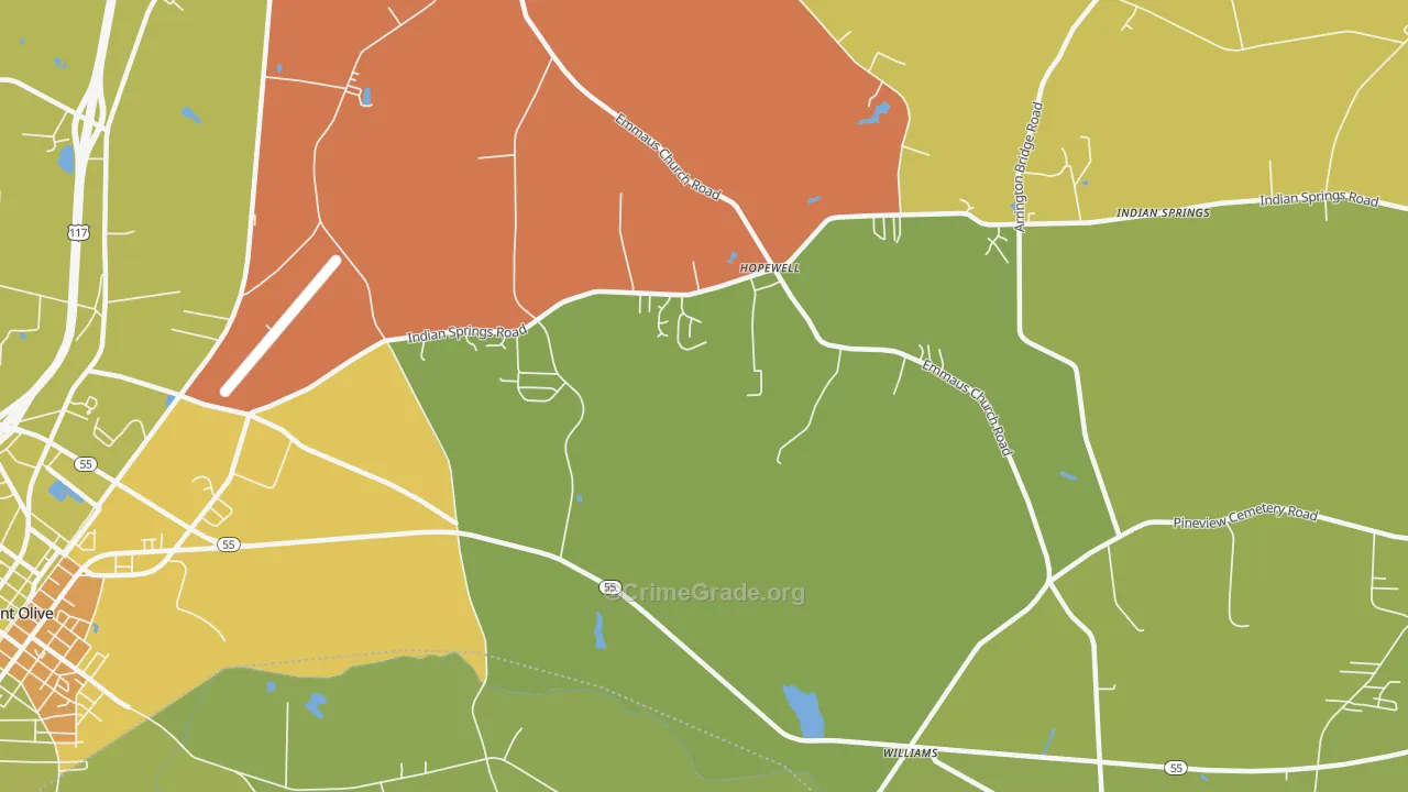 Hopewell, NC Map of Vehicle Theft Rates
