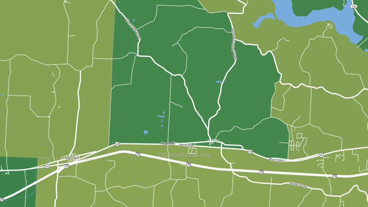 Hopewell, OH Map of Vehicle Theft Rates