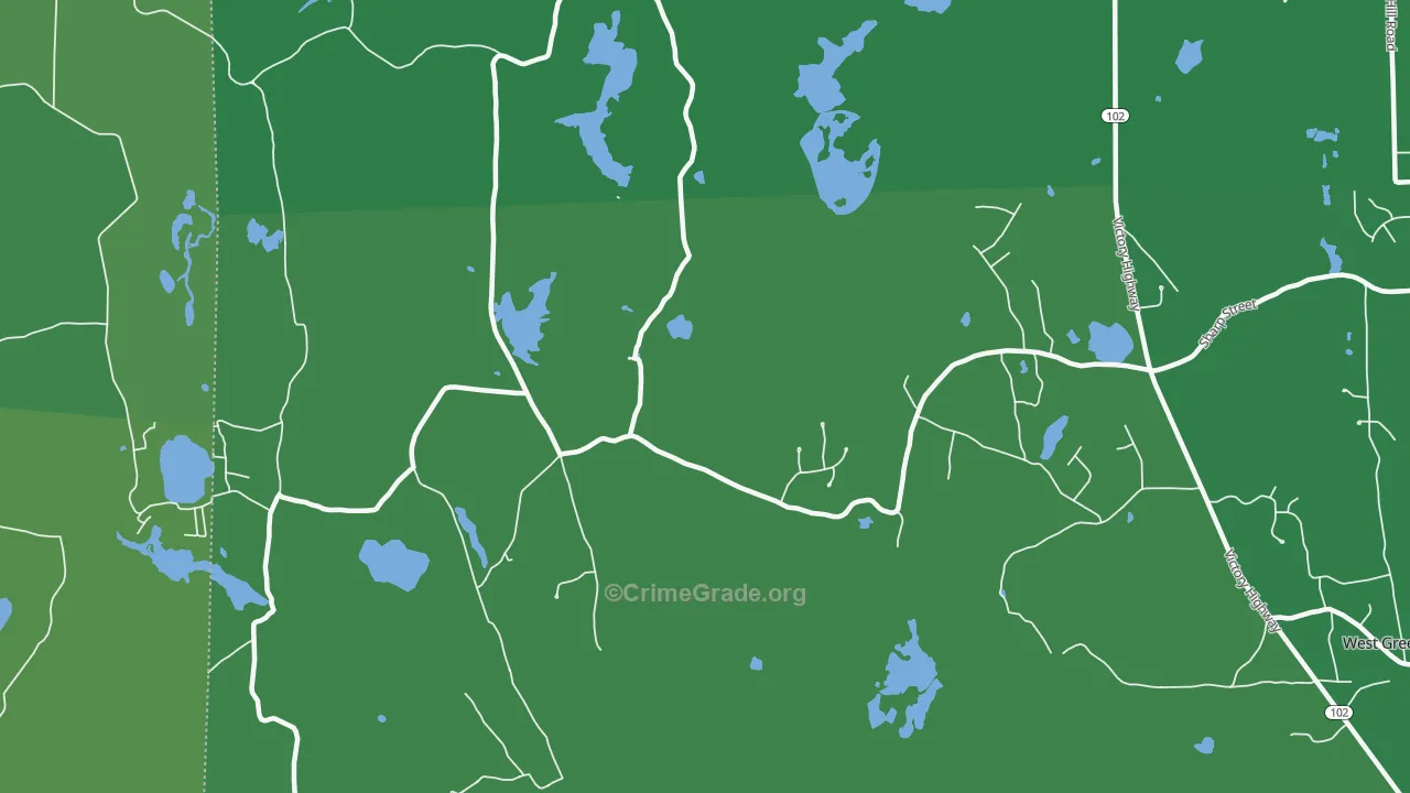 Hopkins Hollow, RI Map of Vehicle Theft Rates