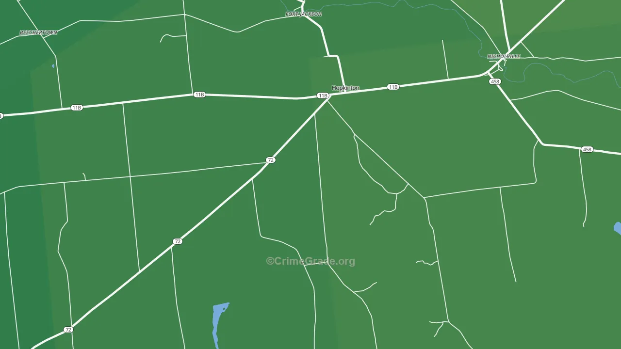 Hopkinton, NY Map of Vehicle Theft Rates