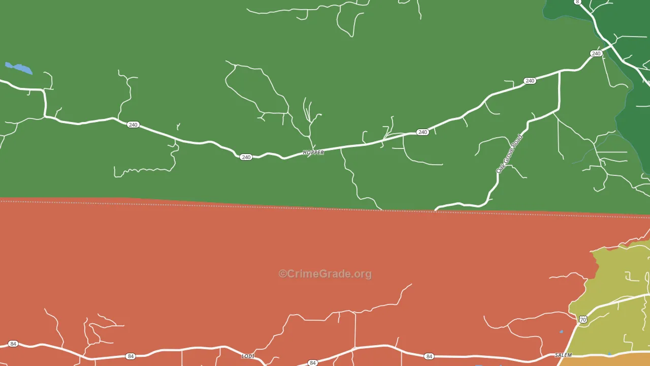 Hopper, AR Map of Vehicle Theft Rates
