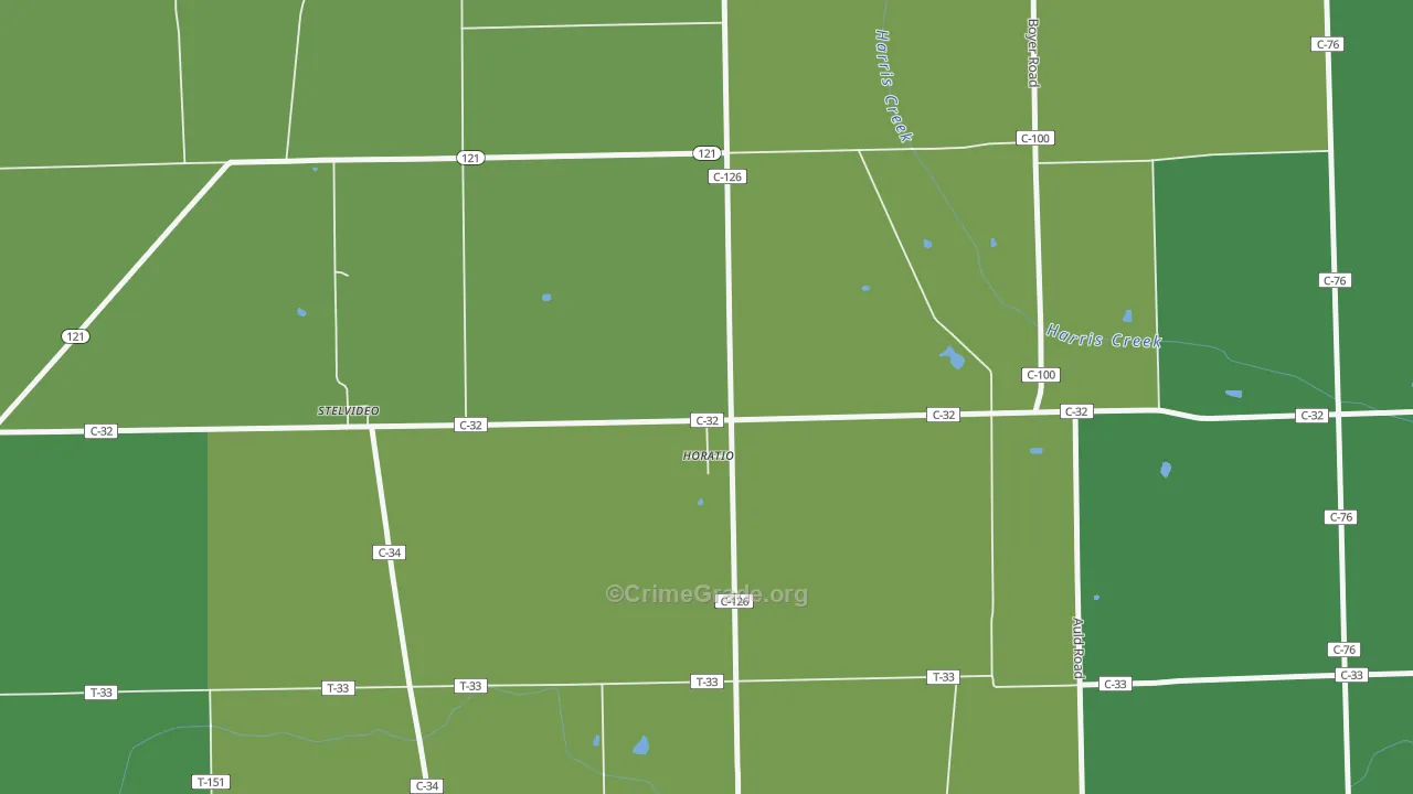 Horatio, OH Map of Vehicle Theft Rates