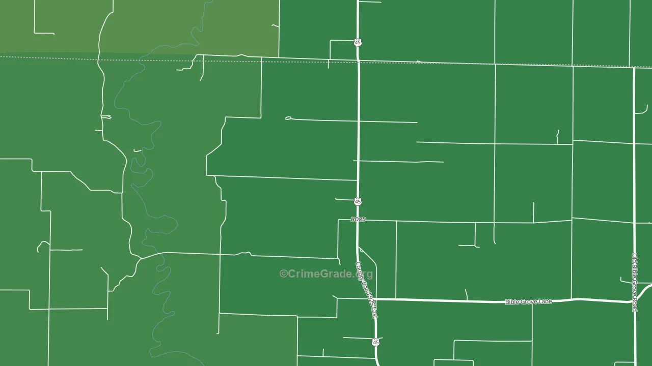 Hord, IL Map of Vehicle Theft Rates