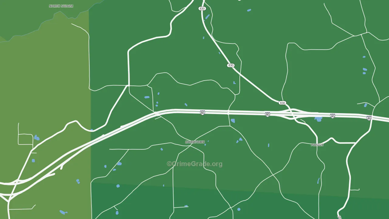 Hormtown, PA Map of Vehicle Theft Rates