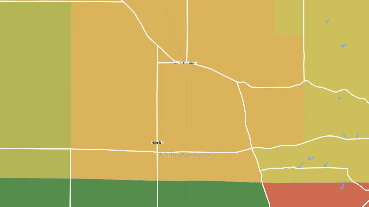 Hornick, IA Map of Vehicle Theft Rates