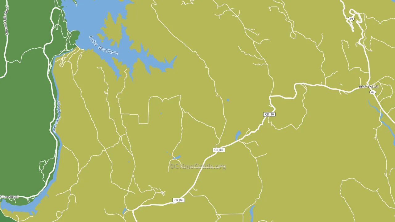 Hornitos, CA Map of Vehicle Theft Rates