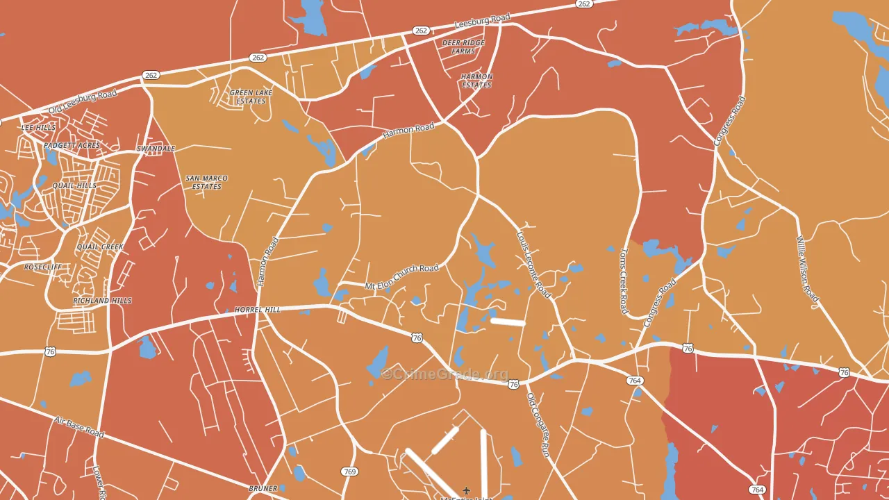 Horrel Hill, SC Map of Vehicle Theft Rates