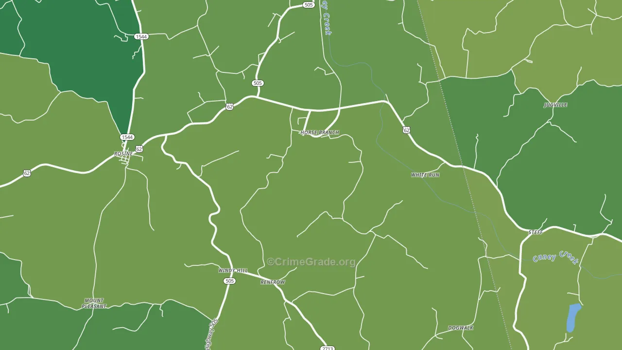 Horse Branch, KY Map of Vehicle Theft Rates