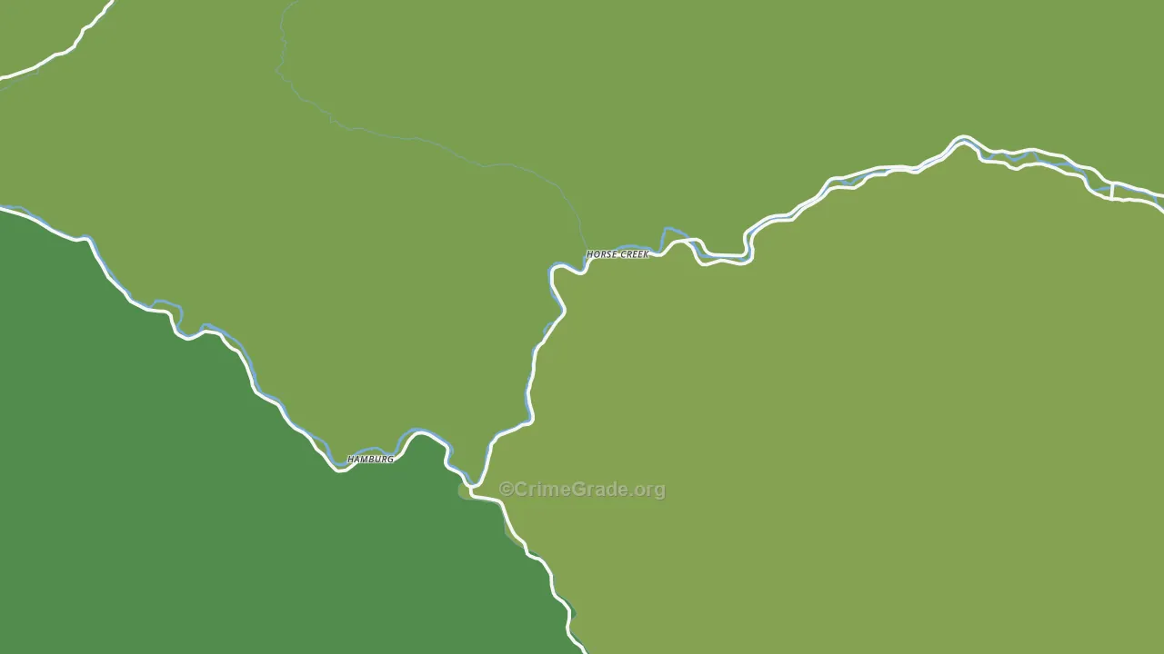 Horse Creek, CA Map of Vehicle Theft Rates