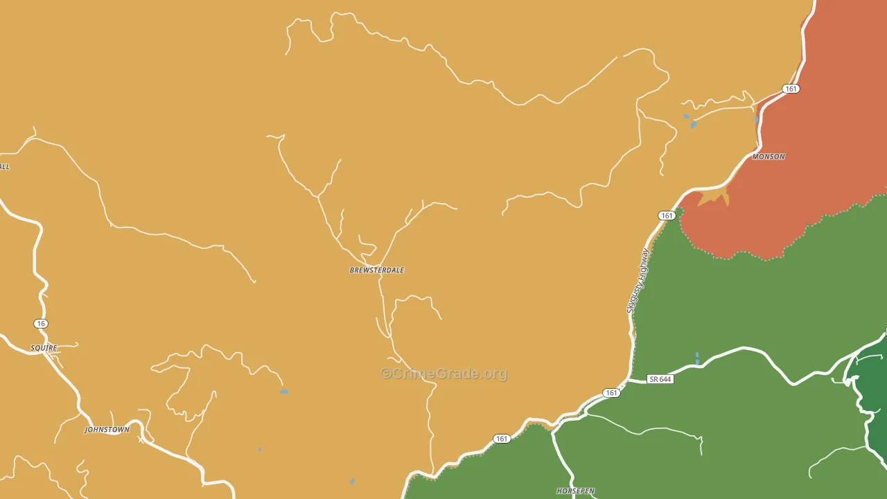 Horsepen, WV Map of Vehicle Theft Rates