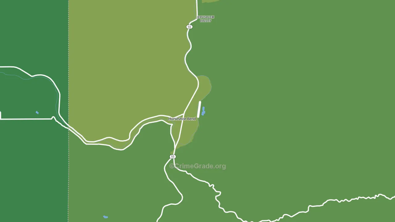 Horseshoe Bend, ID Map of Vehicle Theft Rates