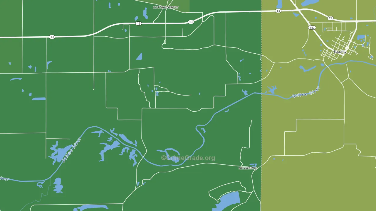Horseshoe, IL Map of Vehicle Theft Rates