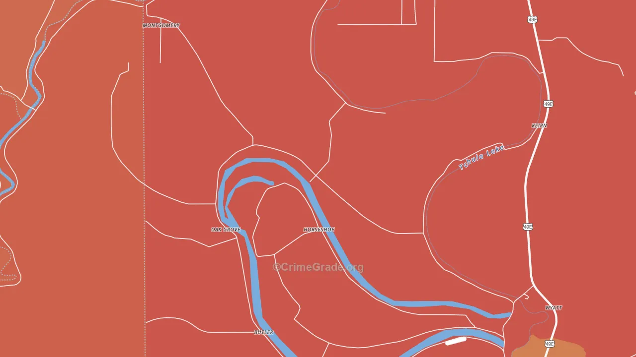 Horseshoe, MS Map of Vehicle Theft Rates