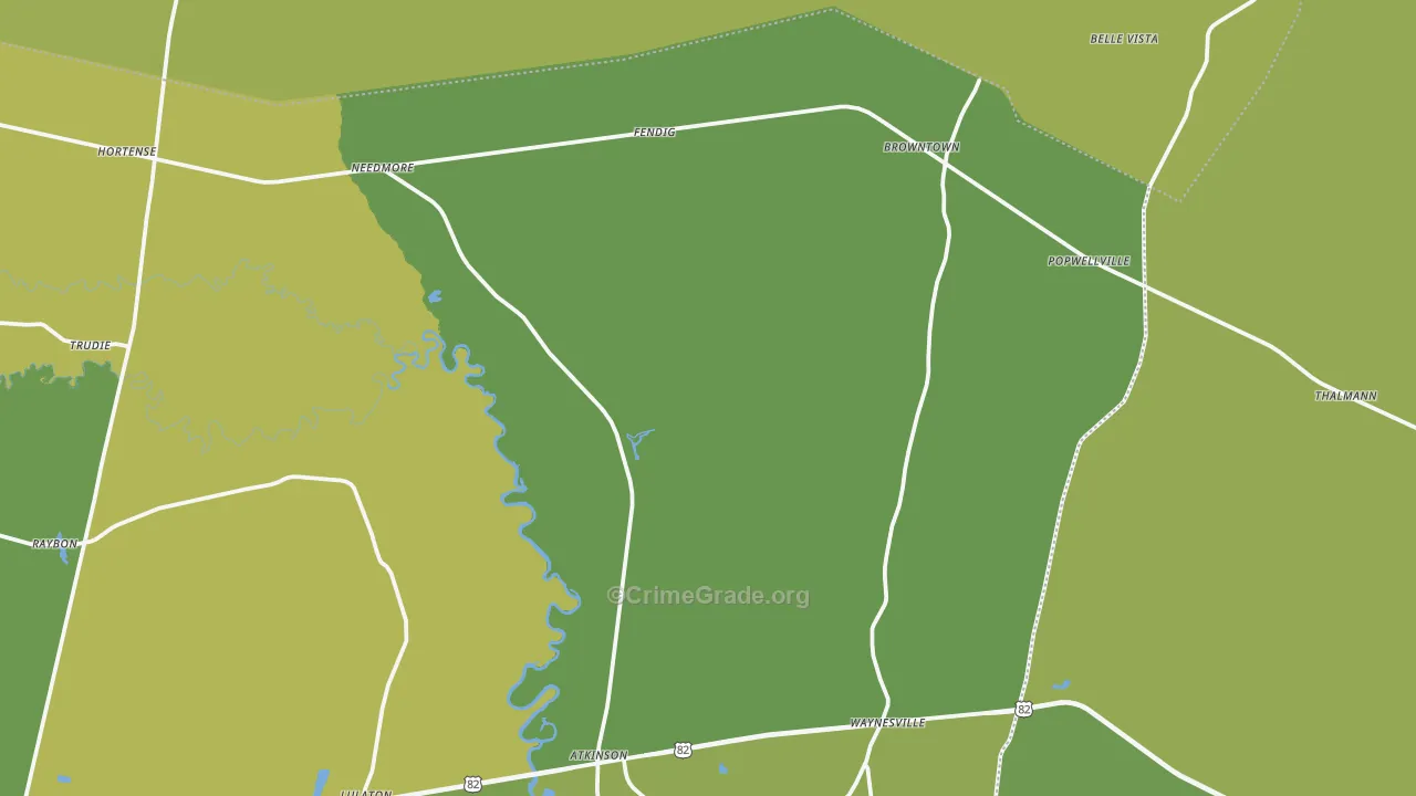 Hortense, GA Map of Vehicle Theft Rates