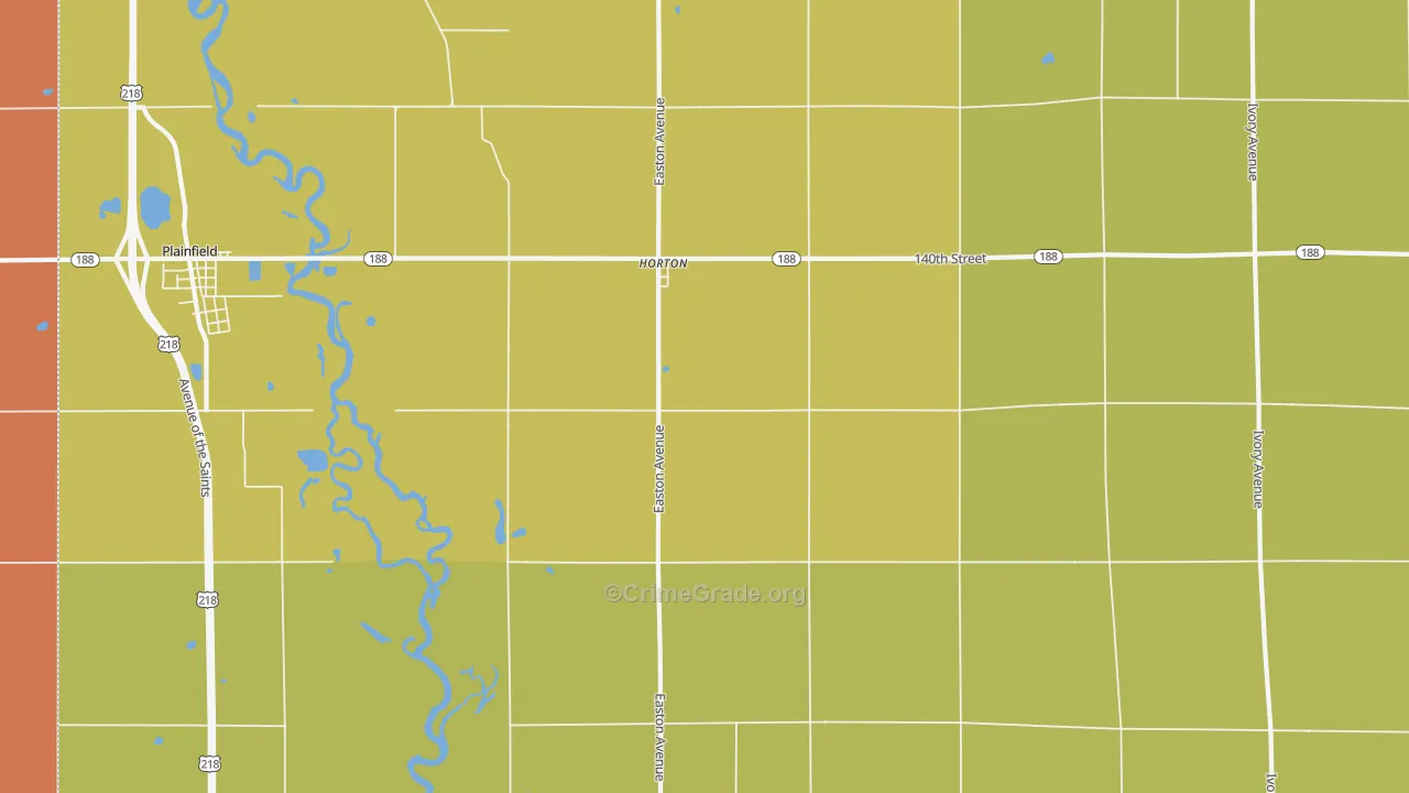 Horton, IA Map of Vehicle Theft Rates