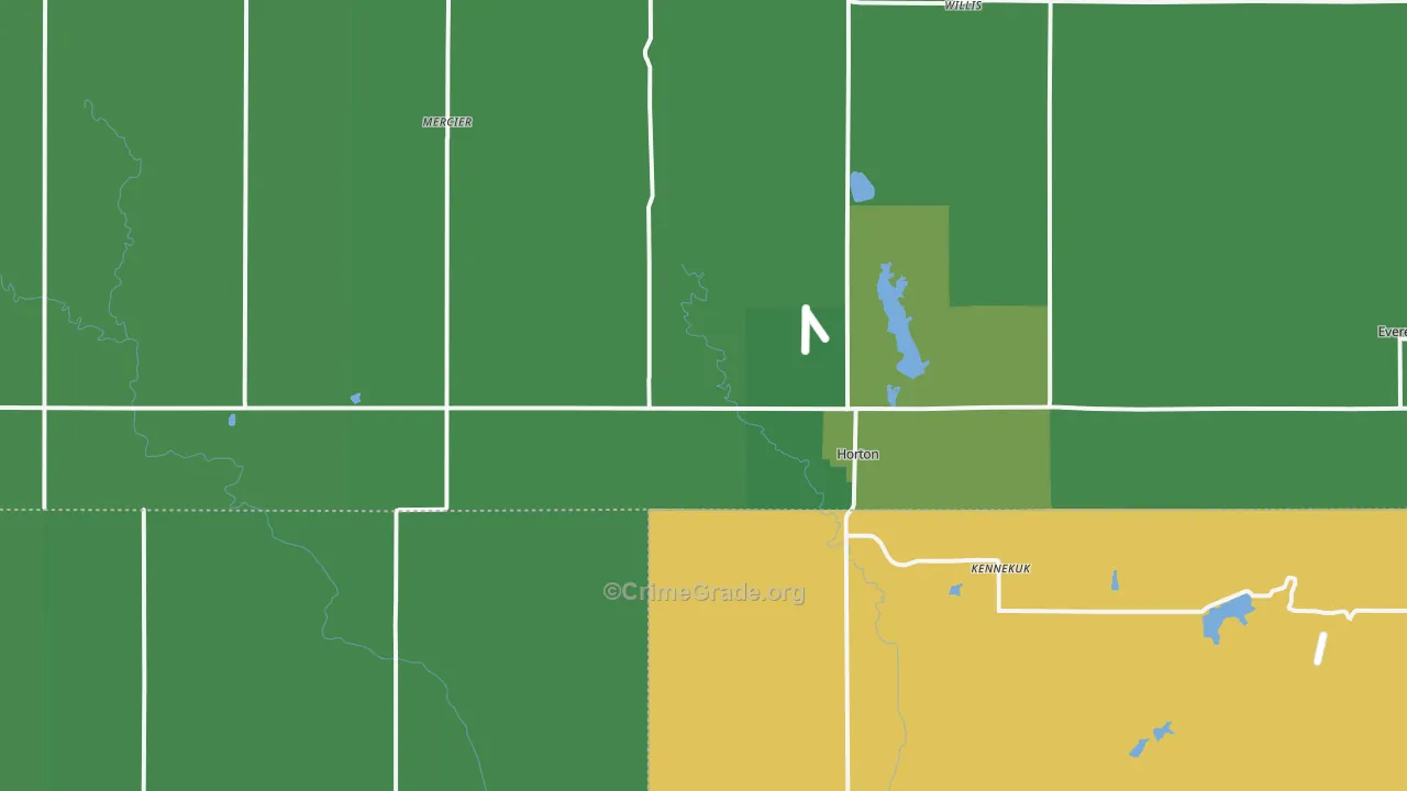 Horton, KS Map of Vehicle Theft Rates