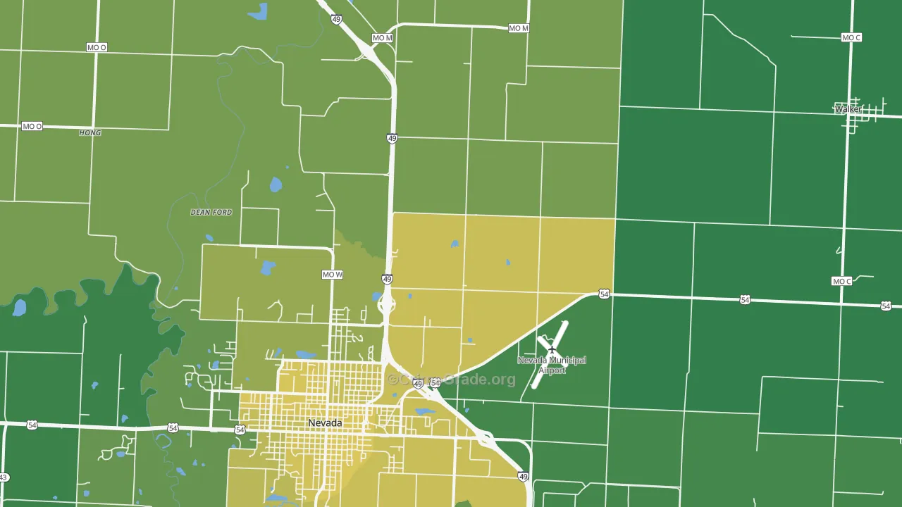Horton, MO Map of Vehicle Theft Rates