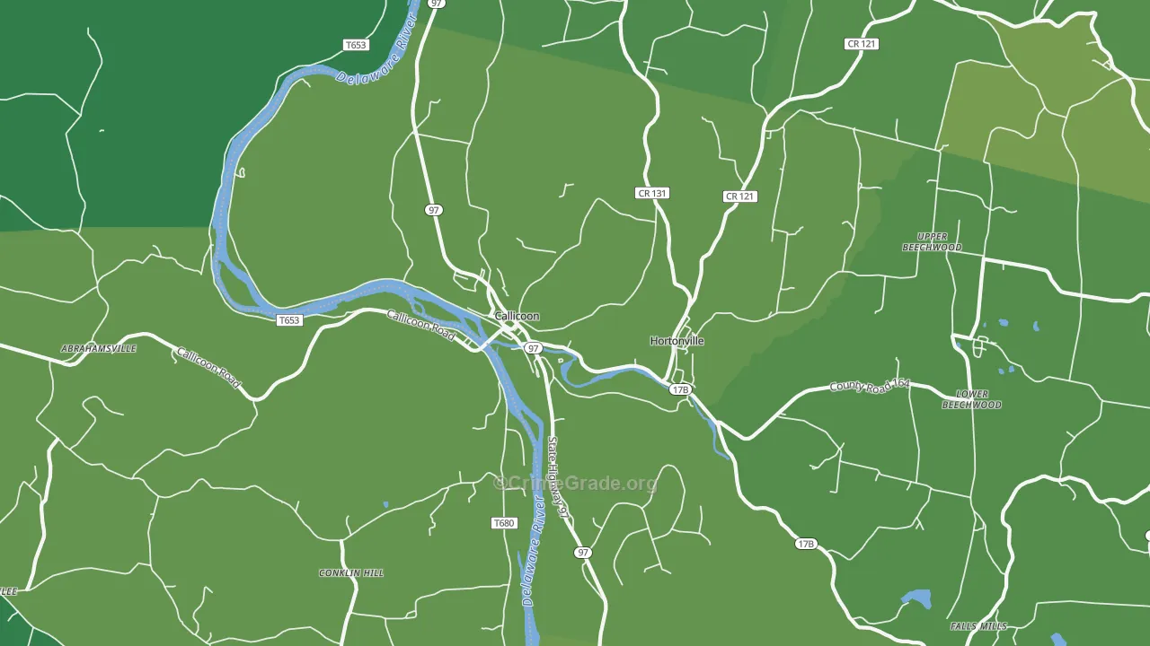 Hortonville, NY Map of Vehicle Theft Rates