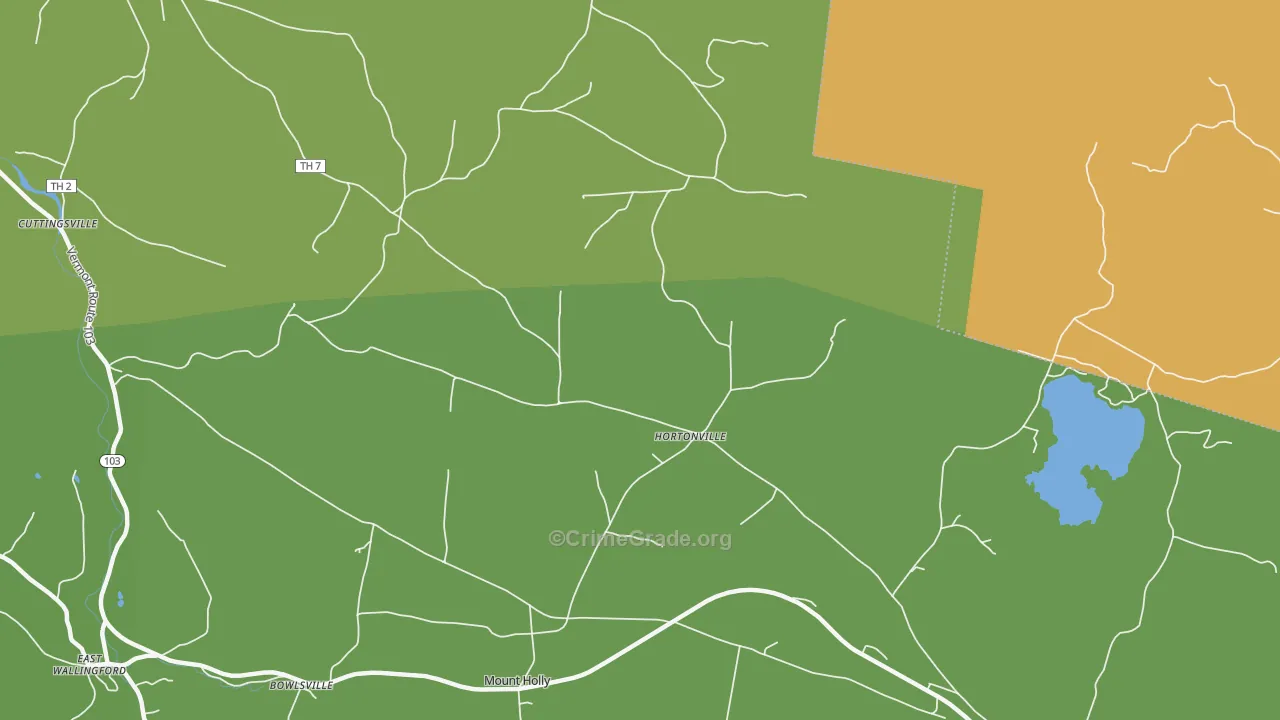 Hortonville, VT Map of Vehicle Theft Rates