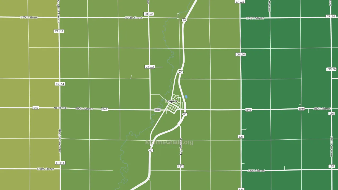 Hospers, IA Map of Vehicle Theft Rates