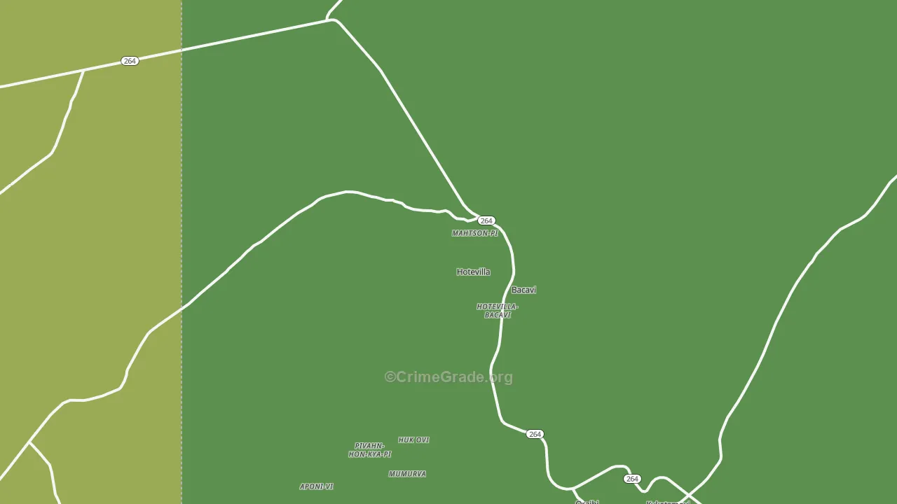 Hotevilla, AZ Map of Vehicle Theft Rates