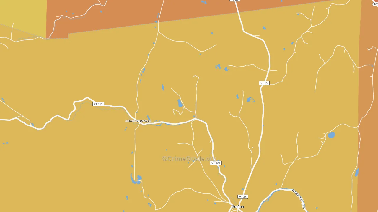 Houghtonville, VT Map of Vehicle Theft Rates