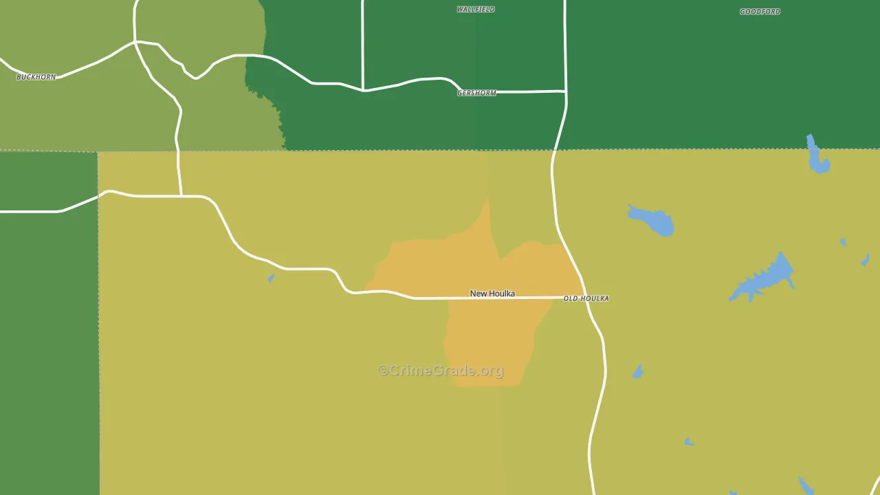 Houlka, MS Map of Vehicle Theft Rates