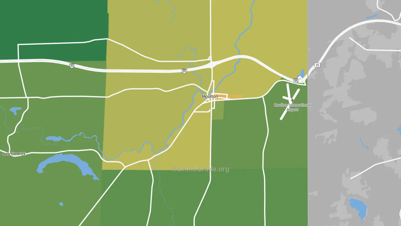 Houlton, ME Map of Vehicle Theft Rates
