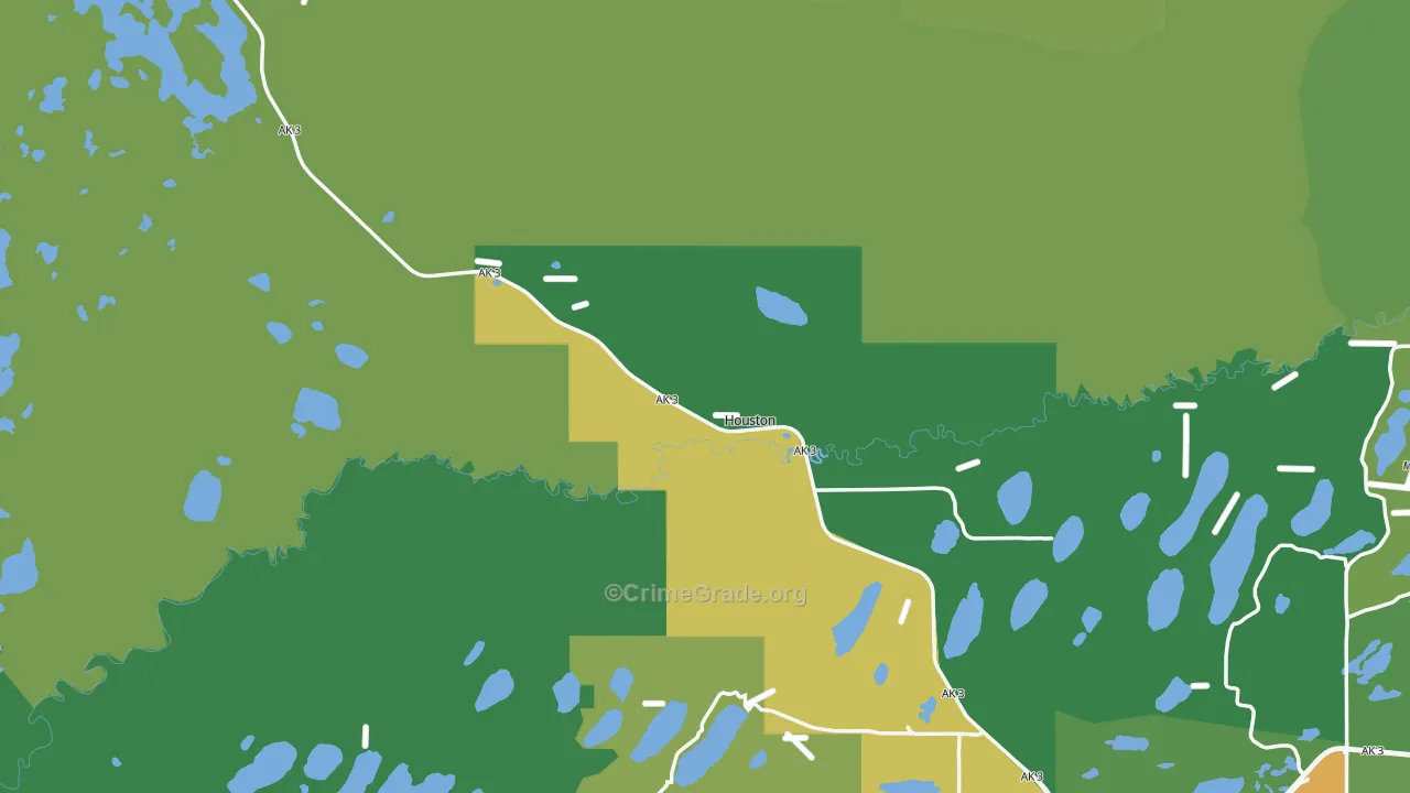 Houston, AK Map of Vehicle Theft Rates
