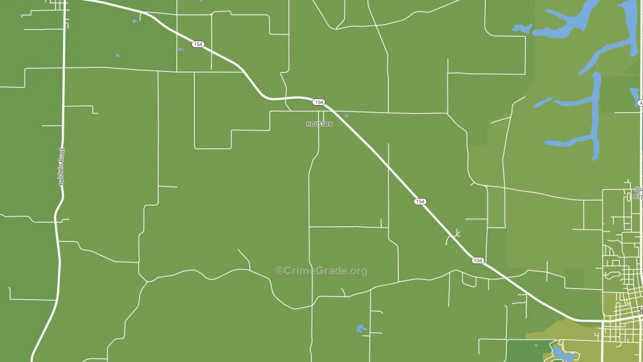 Houston, IL Map of Vehicle Theft Rates