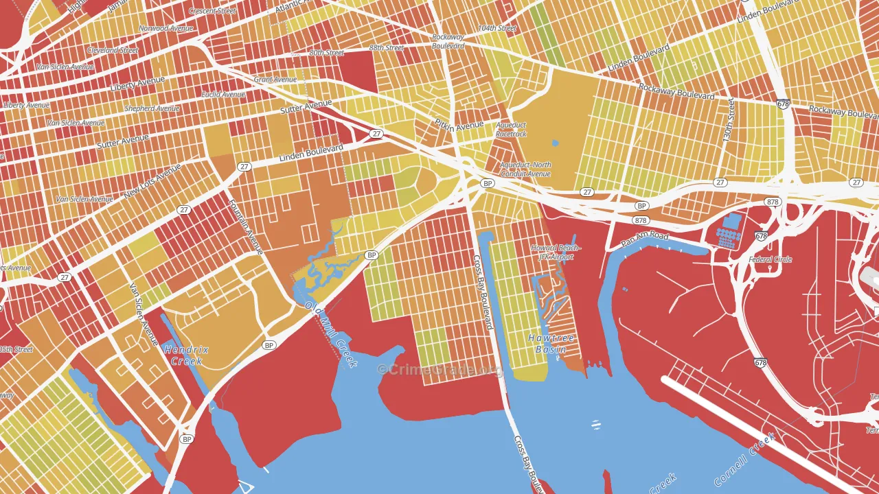Howard Beach, Queens, NY Map of Vehicle Theft Rates