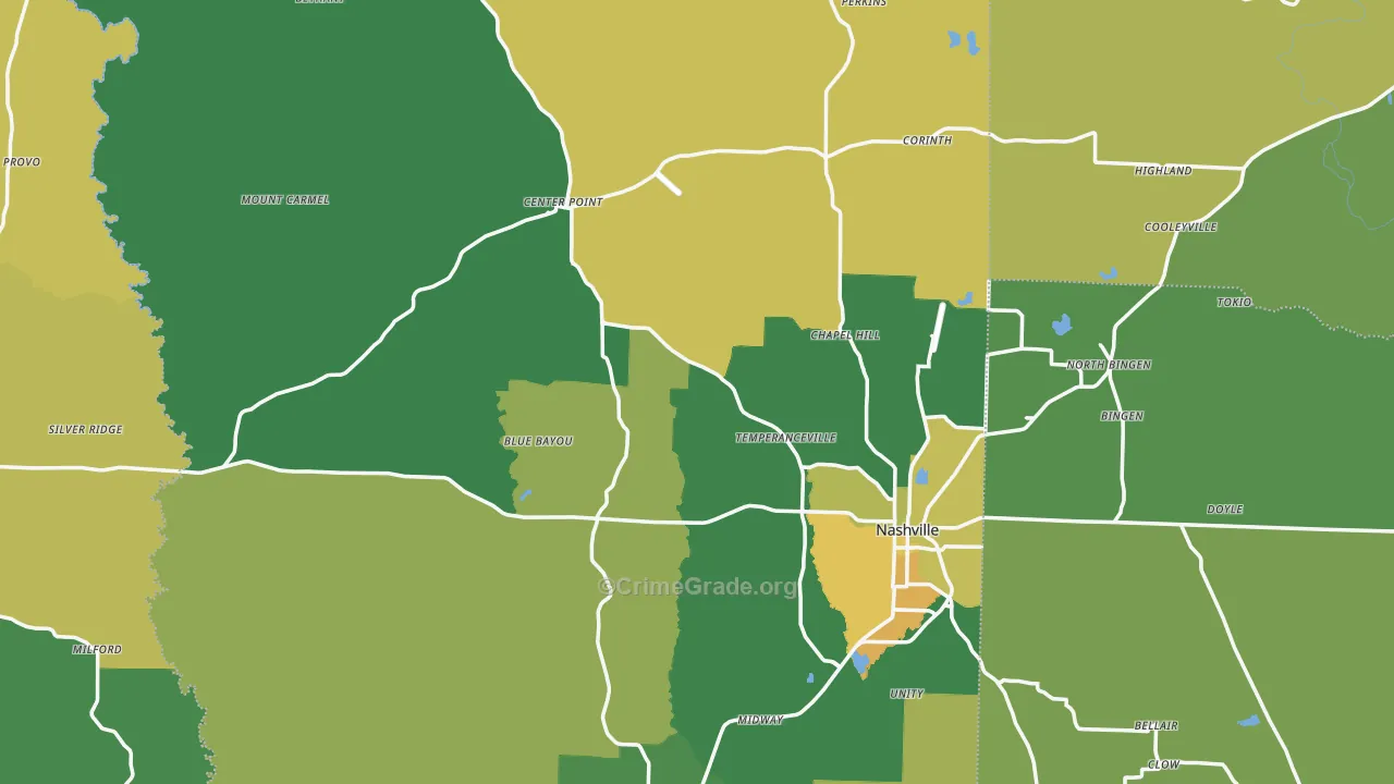 Howard County, AR Map of Vehicle Theft Rates