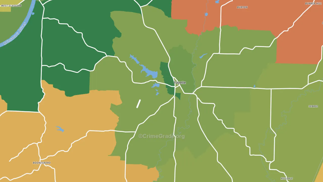 Howard County, MO Map of Vehicle Theft Rates