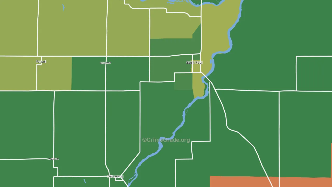 Howard County, NE Map of Vehicle Theft Rates