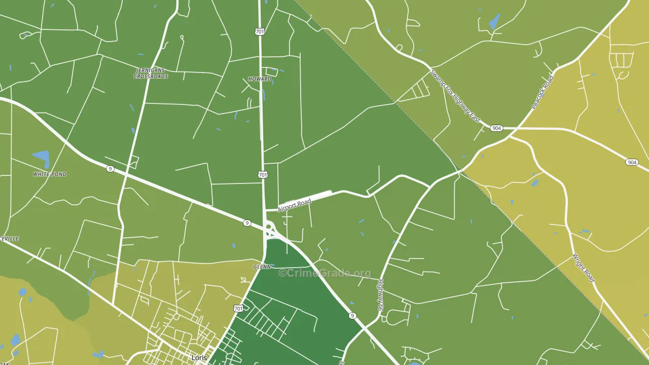 Howard, SC Map of Vehicle Theft Rates